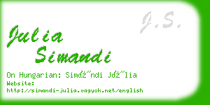 julia simandi business card